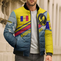 Andorra Bomber Puffer Jacket with Mountain Ridge and Eagle Emblem Design - Wonder Print Shop