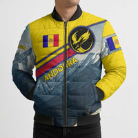 Andorra Bomber Puffer Jacket with Mountain Ridge and Eagle Emblem Design - Wonder Print Shop