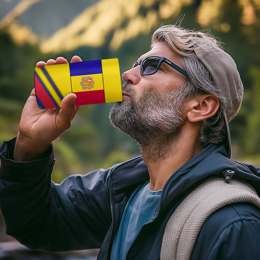 Andorra 4 in 1 Can Cooler Tumbler with Mountain Ridge and Eagle Emblem Design - Wonder Print Shop