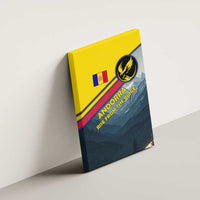 Andorra Canvas Wall Art with Mountain Ridge and Eagle Emblem Design - Wonder Print Shop