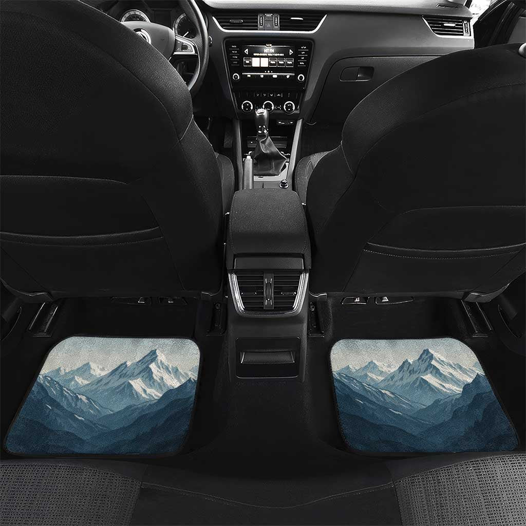 Andorra Car Mats with Mountain Ridge and Eagle Emblem Design - Wonder Print Shop
