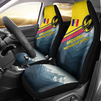 Andorra Car Seat Cover with Mountain Ridge and Eagle Emblem Design - Wonder Print Shop