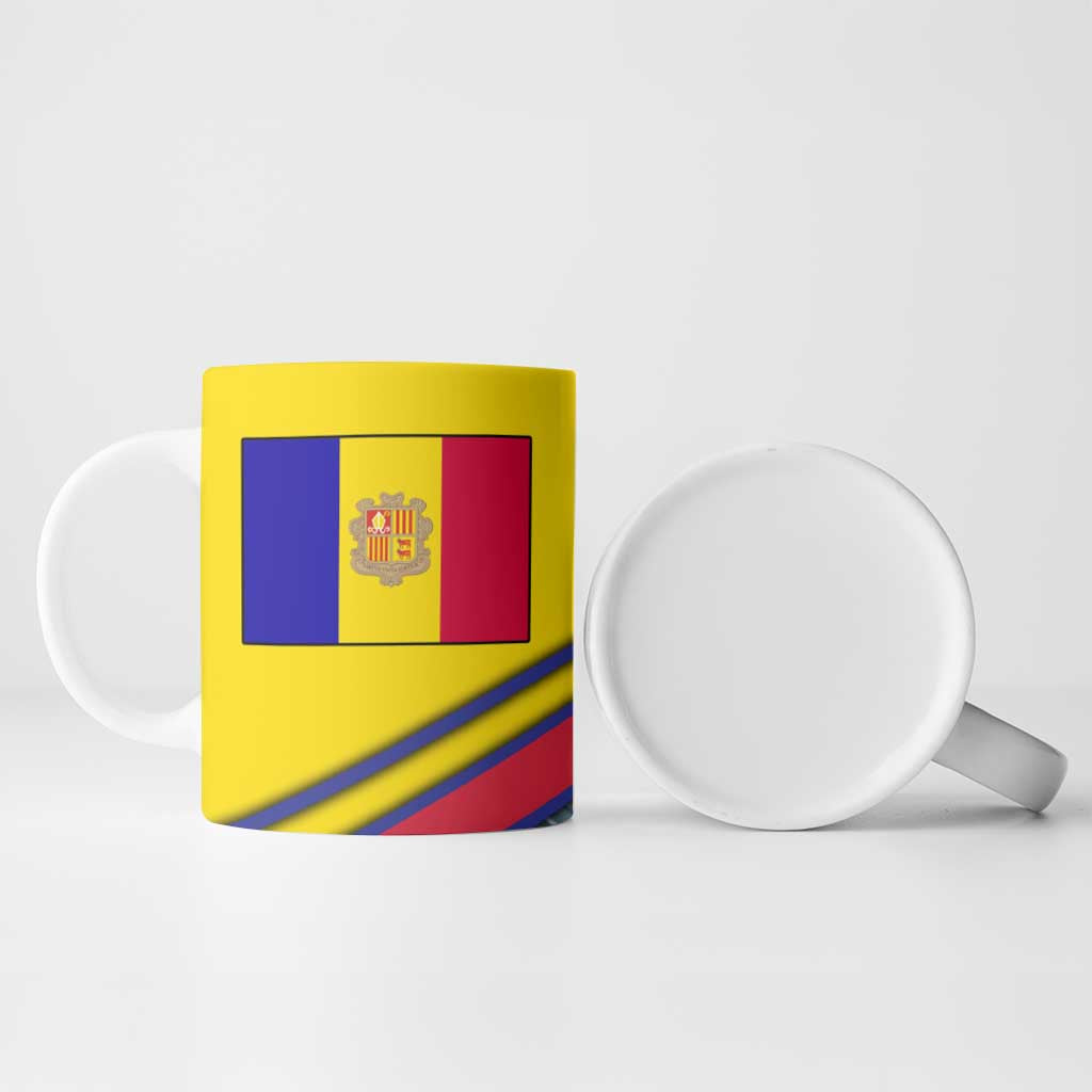 Andorra Ceramic Mug with Mountain Ridge and Eagle Emblem Design - Wonder Print Shop