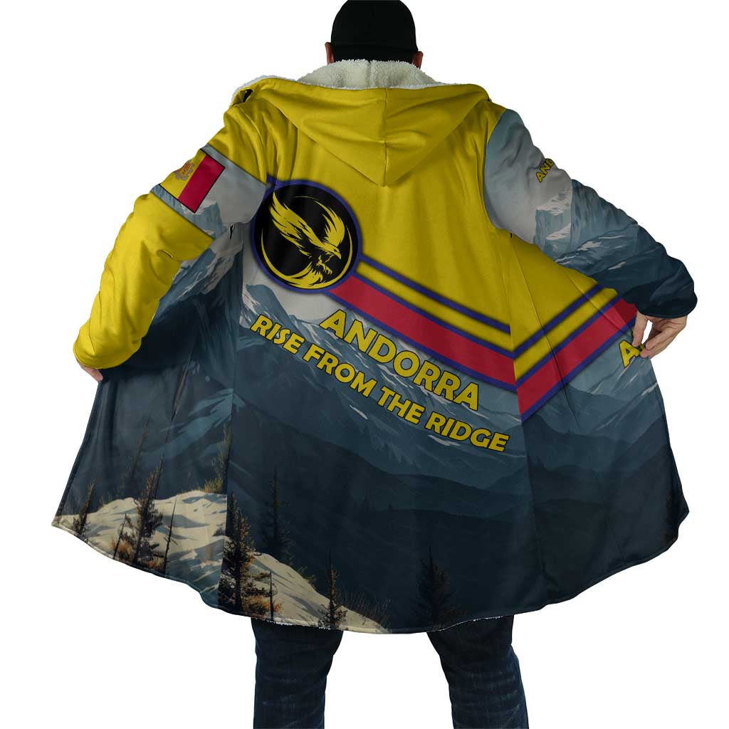 Andorra Cloak with Mountain Ridge and Eagle Emblem Design - Wonder Print Shop