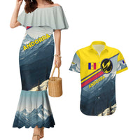 Andorra Couples Matching Mermaid Dress and Hawaiian Shirt with Mountain Ridge and Eagle Emblem Design - Wonder Print Shop