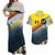 Andorra Couples Matching Off Shoulder Maxi Dress and Hawaiian Shirt with Mountain Ridge and Eagle Emblem Design - Wonder Print Shop