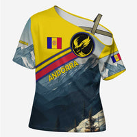 Andorra Cross Shoulder Shirt with Mountain Ridge and Eagle Emblem Design - Wonder Print Shop