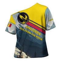 Andorra Cross Shoulder Shirt with Mountain Ridge and Eagle Emblem Design - Wonder Print Shop