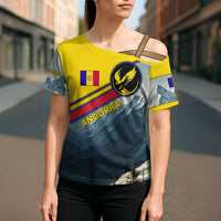 Andorra Cross Shoulder Shirt with Mountain Ridge and Eagle Emblem Design - Wonder Print Shop