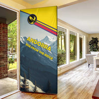 Andorra Door Cover with Mountain Ridge and Eagle Emblem Design - Wonder Print Shop