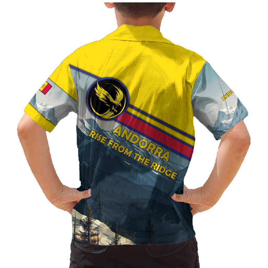 Andorra Family Matching Mermaid Dress and Hawaiian Shirt with Mountain Ridge and Eagle Emblem Design - Wonder Print Shop