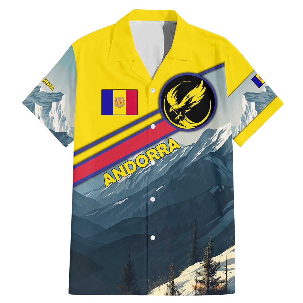 Andorra Family Matching Mermaid Dress and Hawaiian Shirt with Mountain Ridge and Eagle Emblem Design - Wonder Print Shop