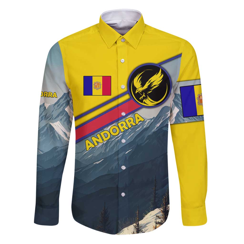 Andorra Family Matching Puletasi and Hawaiian Shirt with Mountain Ridge and Eagle Emblem Design - Wonder Print Shop