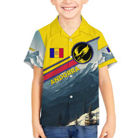 Andorra Family Matching Puletasi and Hawaiian Shirt with Mountain Ridge and Eagle Emblem Design - Wonder Print Shop