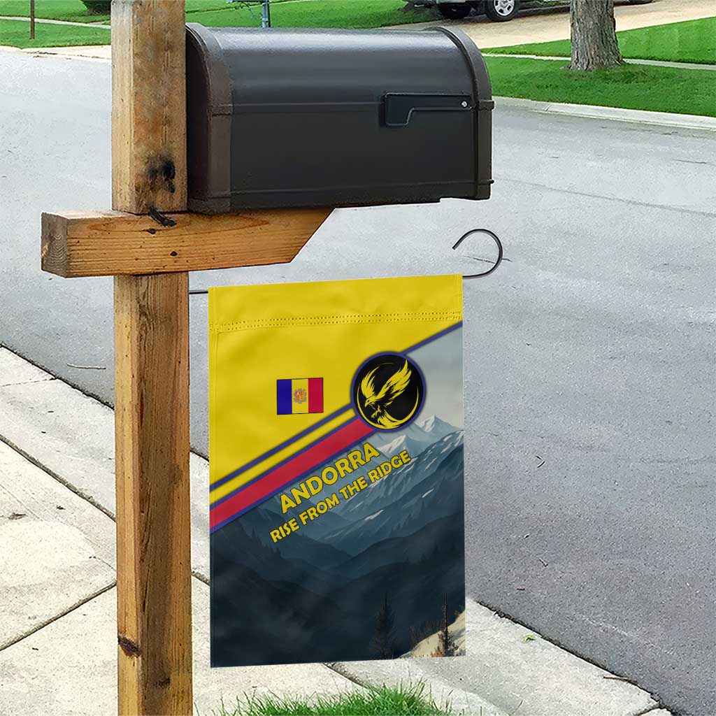 Andorra Garden Flag with Mountain Ridge and Eagle Emblem Design - Wonder Print Shop