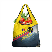 Andorra Grocery Bag with Mountain Ridge and Eagle Emblem Design - Wonder Print Shop