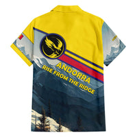 Andorra Hawaiian Shirt with Mountain Ridge and Eagle Emblem Design - Wonder Print Shop