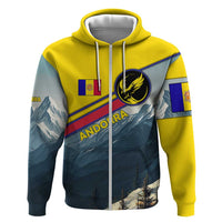 Andorra Hoodie with Mountain Ridge and Eagle Emblem Design - Wonder Print Shop