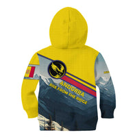 Andorra Kid Hoodie with Mountain Ridge and Eagle Emblem Design - Wonder Print Shop