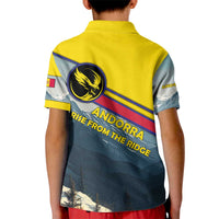 Andorra Kid Polo Shirt with Mountain Ridge and Eagle Emblem Design - Wonder Print Shop