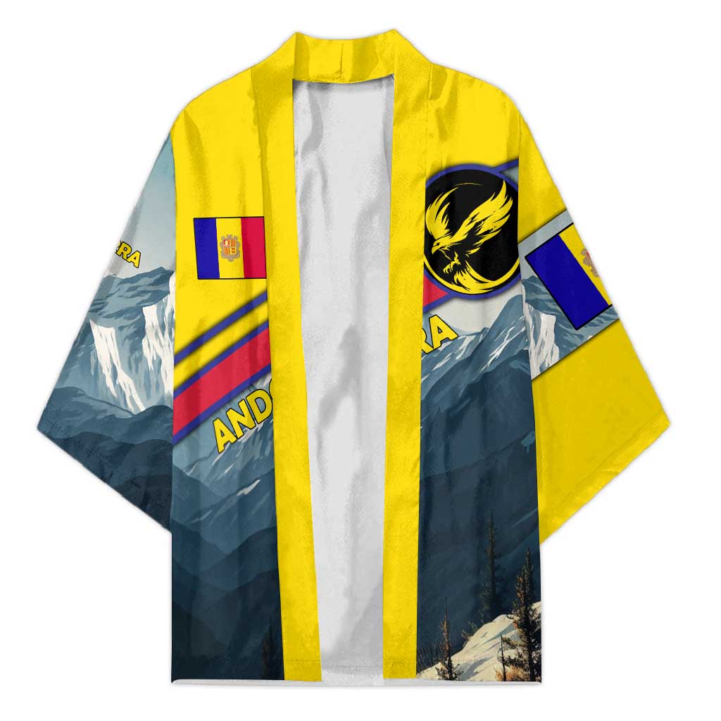 Andorra Kimono with Mountain Ridge and Eagle Emblem Design - Wonder Print Shop