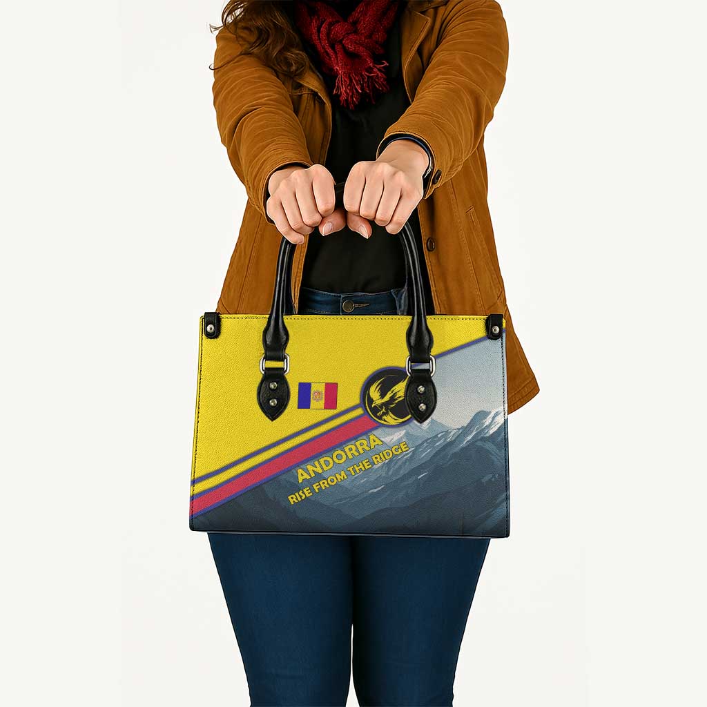 Andorra Leather Bag with Mountain Ridge and Eagle Emblem Design - Wonder Print Shop