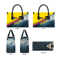 Andorra Leather Bag with Mountain Ridge and Eagle Emblem Design - Wonder Print Shop