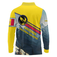 Andorra Long Sleeve Polo Shirt with Mountain Ridge and Eagle Emblem Design - Wonder Print Shop