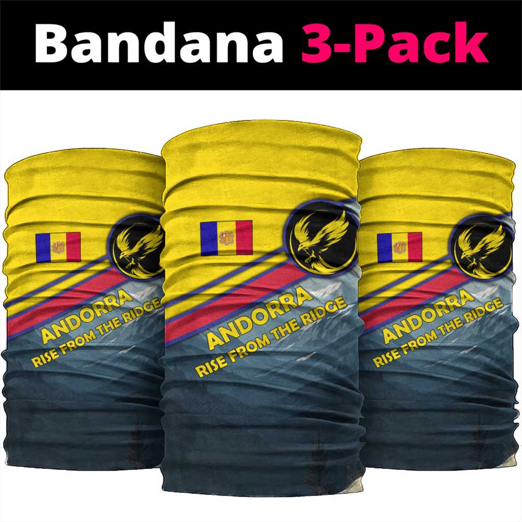 Andorra Neck Gaiter with Mountain Ridge and Eagle Emblem Design TS04
