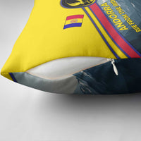 Andorra Pillow Cover with Mountain Ridge and Eagle Emblem Design - Wonder Print Shop