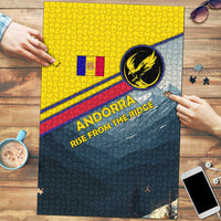 Andorra Puzzle with Mountain Ridge and Eagle Emblem Design - Wonder Print Shop