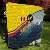 Andorra Quilt with Mountain Ridge and Eagle Emblem Design - Wonder Print Shop