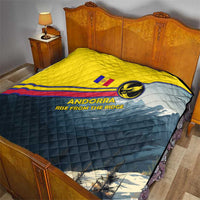 Andorra Quilt with Mountain Ridge and Eagle Emblem Design - Wonder Print Shop