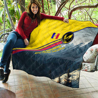 Andorra Quilt with Mountain Ridge and Eagle Emblem Design - Wonder Print Shop