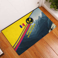 Andorra Rubber Doormat with Mountain Ridge and Eagle Emblem Design - Wonder Print Shop