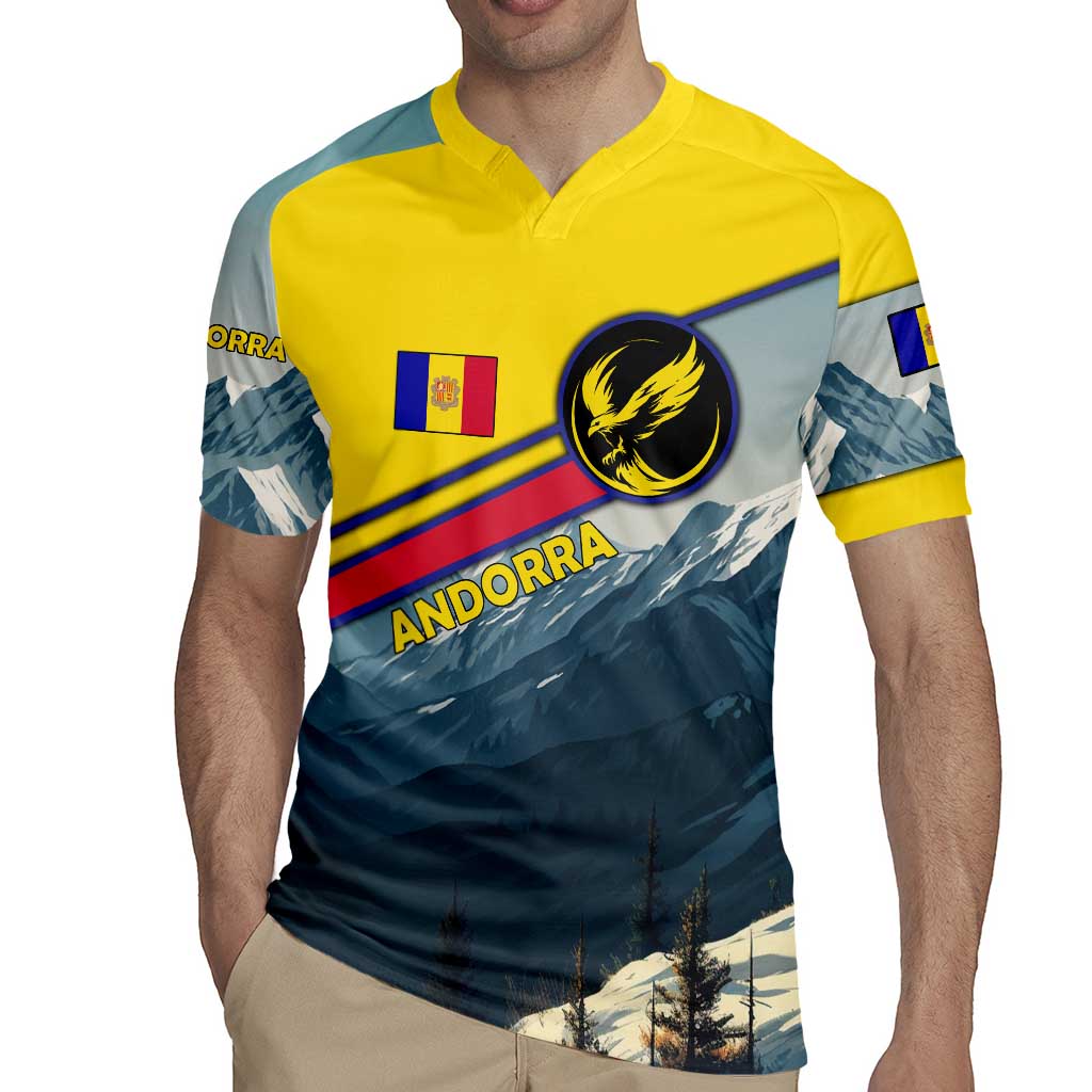 Andorra Rugby Jersey with Mountain Ridge and Eagle Emblem Design - Wonder Print Shop