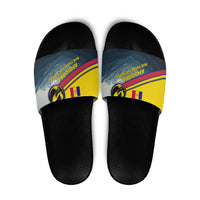 Andorra Slide Sandals with Mountain Ridge and Eagle Emblem Design - Wonder Print Shop