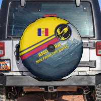 Andorra Spare Tire Cover with Mountain Ridge and Eagle Emblem Design - Wonder Print Shop
