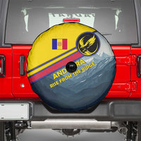 Andorra Spare Tire Cover with Mountain Ridge and Eagle Emblem Design - Wonder Print Shop