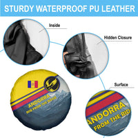 Andorra Spare Tire Cover with Mountain Ridge and Eagle Emblem Design - Wonder Print Shop