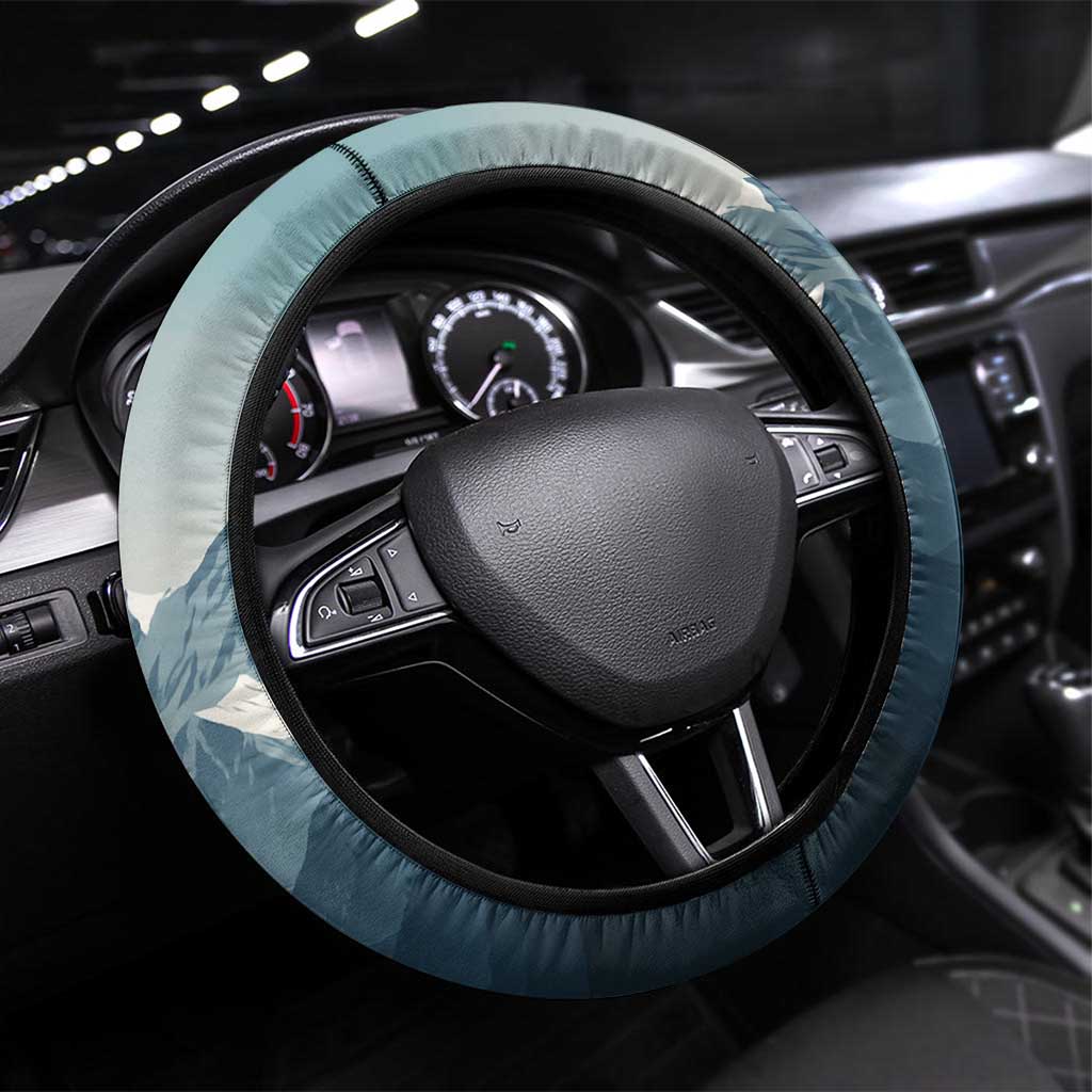 Andorra Steering Wheel Cover with Mountain Ridge and Eagle Emblem Design - Wonder Print Shop