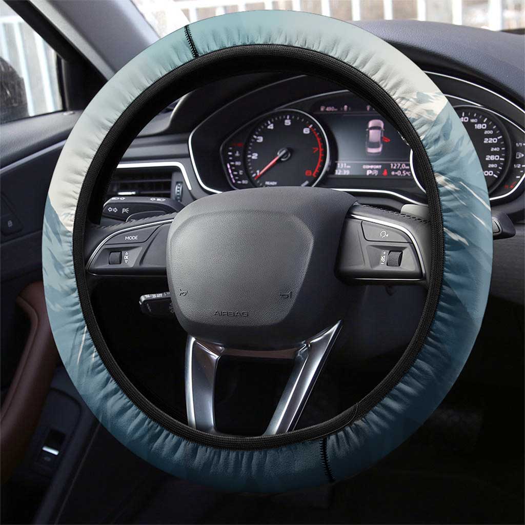 Andorra Steering Wheel Cover with Mountain Ridge and Eagle Emblem Design - Wonder Print Shop