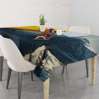 Andorra Tablecloth with Mountain Ridge and Eagle Emblem Design - Wonder Print Shop