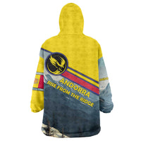 Andorra Wearable Blanket Hoodie with Mountain Ridge and Eagle Emblem Design - Wonder Print Shop