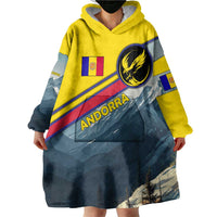 Andorra Wearable Blanket Hoodie with Mountain Ridge and Eagle Emblem Design - Wonder Print Shop