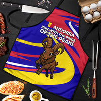 Andorra Apron with Cartoon Ibex and Swirl Stripe Design - Wonder Print Shop