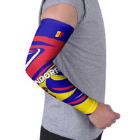 Andorra Arm Sleeves with Cartoon Ibex and Swirl Stripe Design - Wonder Print Shop