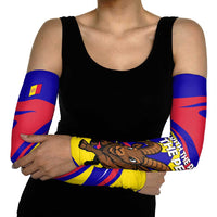 Andorra Arm Sleeves with Cartoon Ibex and Swirl Stripe Design - Wonder Print Shop