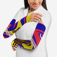 Andorra Arm Sleeves with Cartoon Ibex and Swirl Stripe Design - Wonder Print Shop