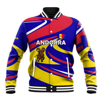Andorra Baseball Jacket with Cartoon Ibex and Swirl Stripe Design - Wonder Print Shop